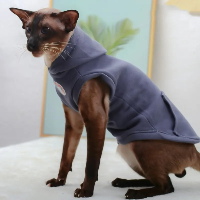 Sphynx Cat Hoodie - Warm Cotton Fleece Sweatshirt