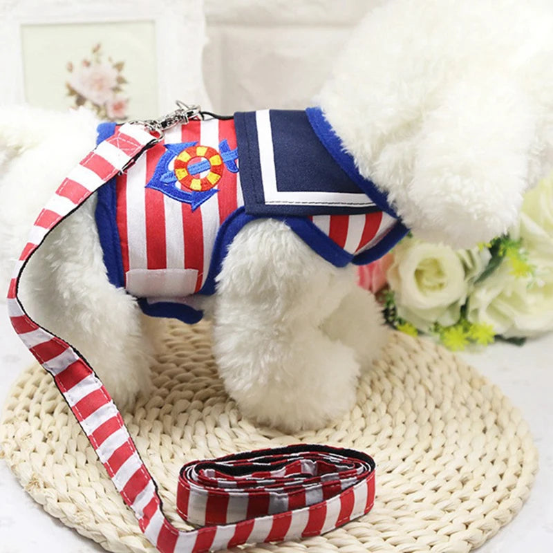 Navy Suit Style Dog Harness - Adjustable Chest Strap Set
