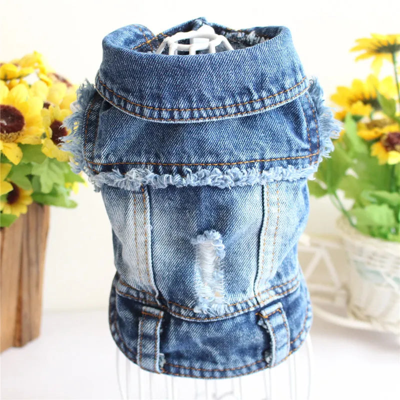 Denim Cat Vest - Casual Jeans Jacket for Pets