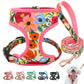 Floral Dog Harness and Leash Set - Adjustable Vest for All Sizes