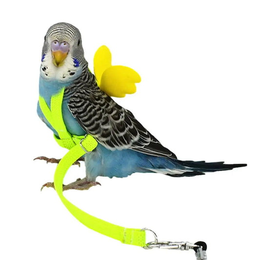 Adjustable Parrot Bird Harness and Leash Set - Anti-Bite Training Harness for Outdoor Flying
