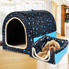 Star Print Dog House - Foldable Warm Kennel Mat