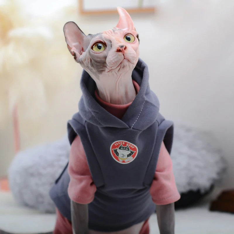 Sphynx Cat Hoodie - Warm Cotton Fleece Sweatshirt