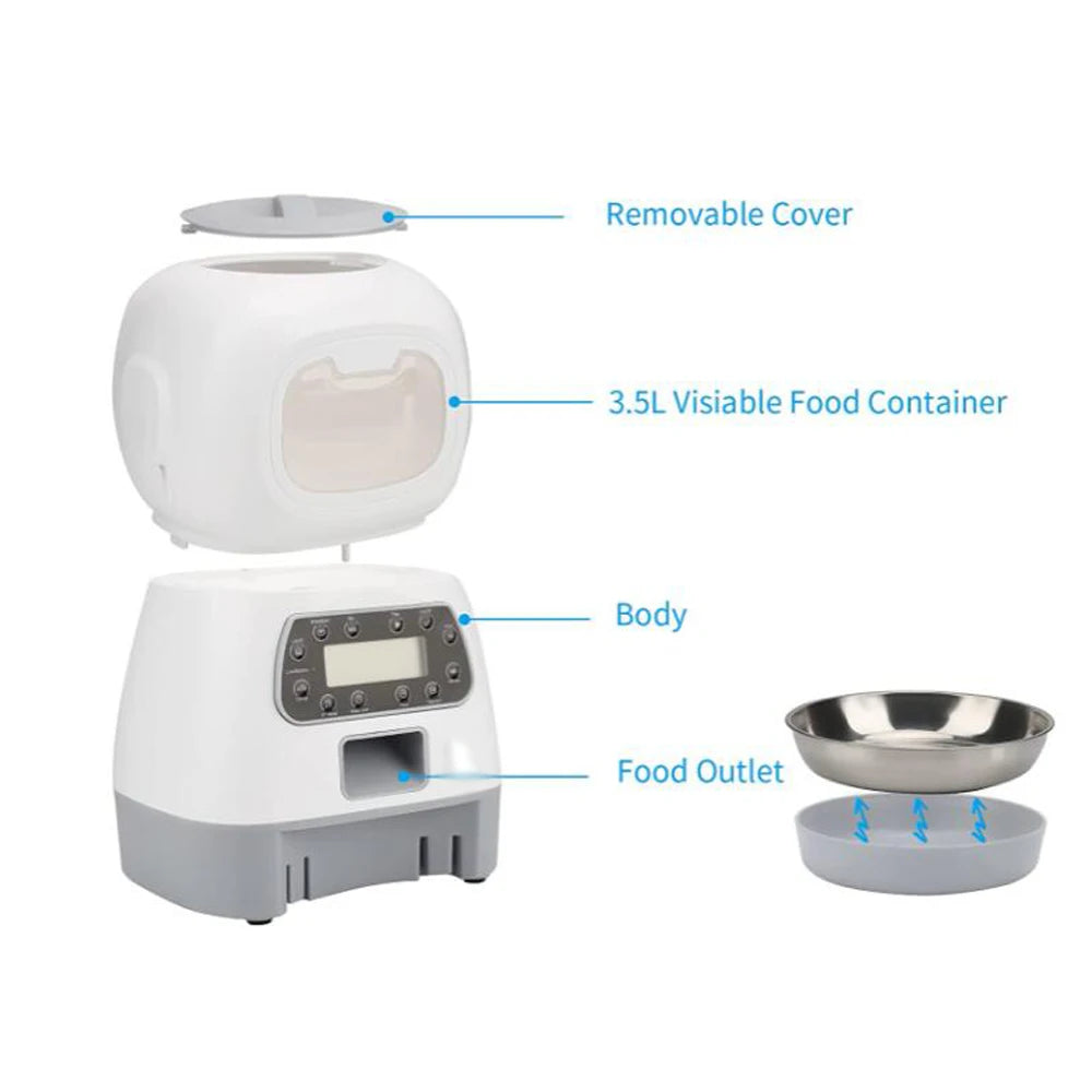 3.5L Automatic Pet Feeder - Smart Food Dispenser