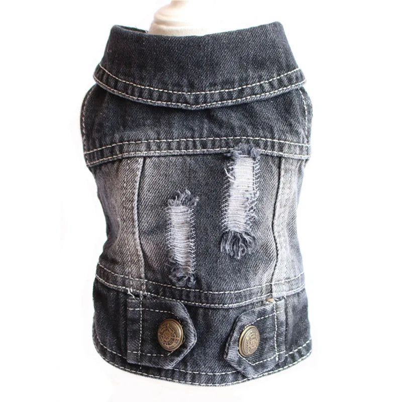 Denim Cat Vest - Casual Jeans Jacket for Pets
