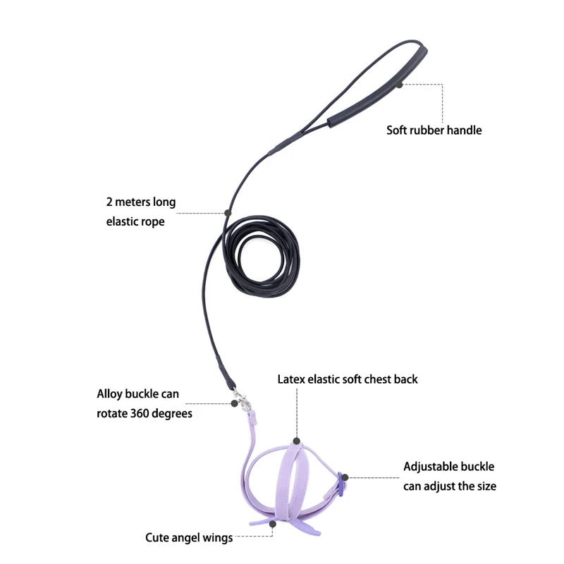 Adjustable Parrot Bird Harness and Leash Set - Anti-Bite Training Harness for Outdoor Flying