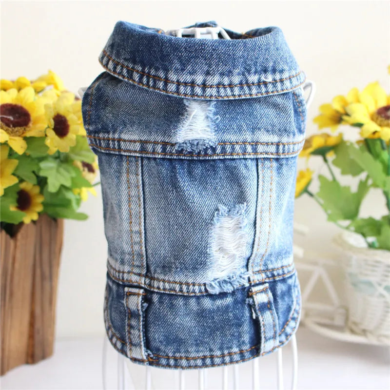 Denim Cat Vest - Casual Jeans Jacket for Pets