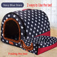 Star Print Dog House - Foldable Warm Kennel Mat