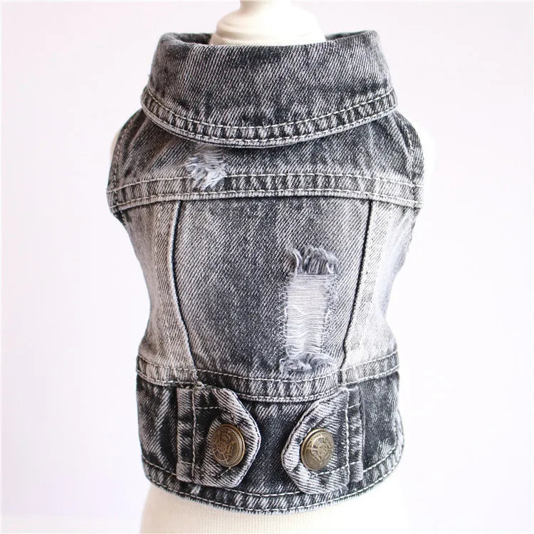 Denim Cat Vest - Casual Jeans Jacket for Pets