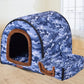 Star Print Dog House - Foldable Warm Kennel Mat
