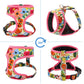 Floral Dog Harness and Leash Set - Adjustable Vest for All Sizes