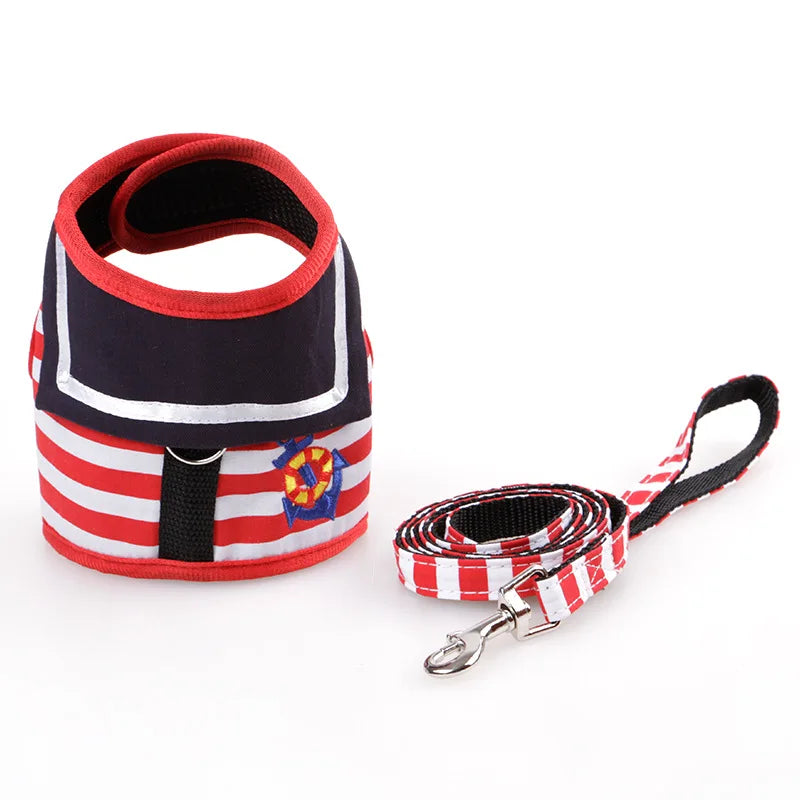 Navy Suit Style Dog Harness - Adjustable Chest Strap Set