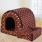 Star Print Dog House - Foldable Warm Kennel Mat