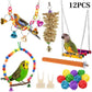 Colorful Wooden Bird Toys - Swing Hammock & Chewing Toys Set for Parrots