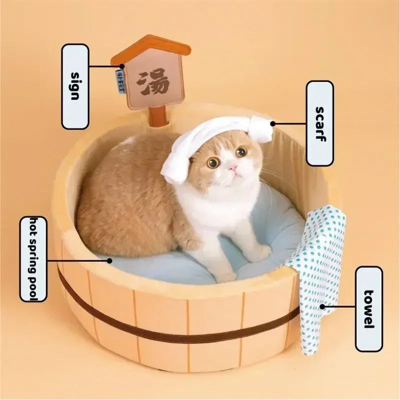 Japanese Hot Spring Cat Bed - Bathtub Shape Nest Mat