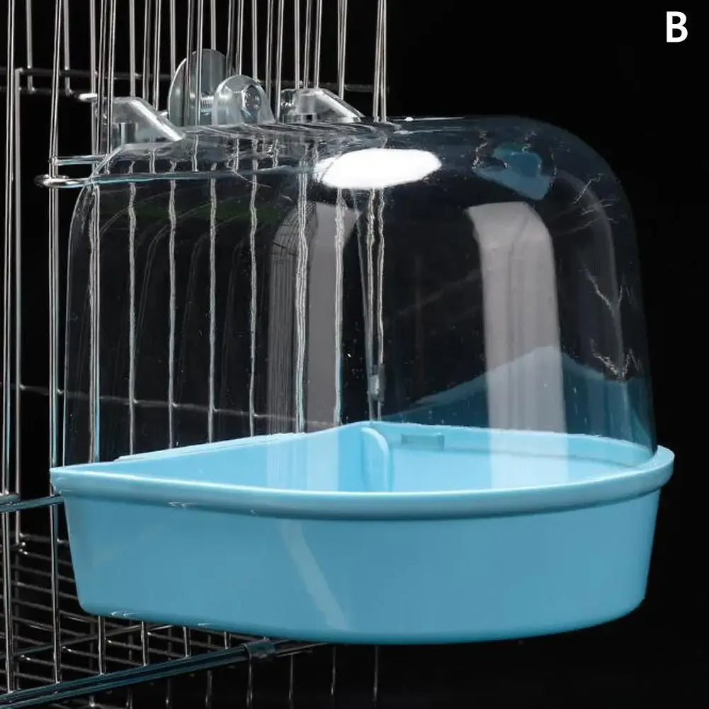 Hanging Bird Bath - Waterproof Cage-Style External Bath for Parrots and Small Birds