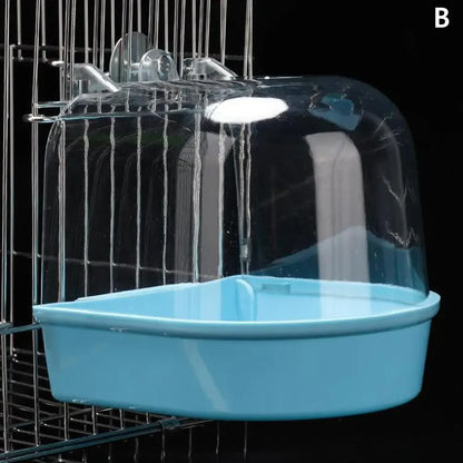 Hanging Bird Bath - Waterproof Cage-Style External Bath for Parrots and Small Birds