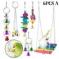 Colorful Wooden Bird Toys - Swing Hammock & Chewing Toys Set for Parrots