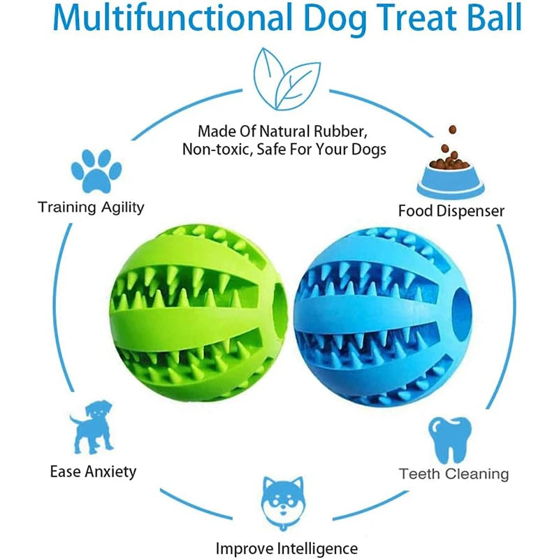 Interactive Rubber Ball - Treat Feeder and Tooth Cleaner