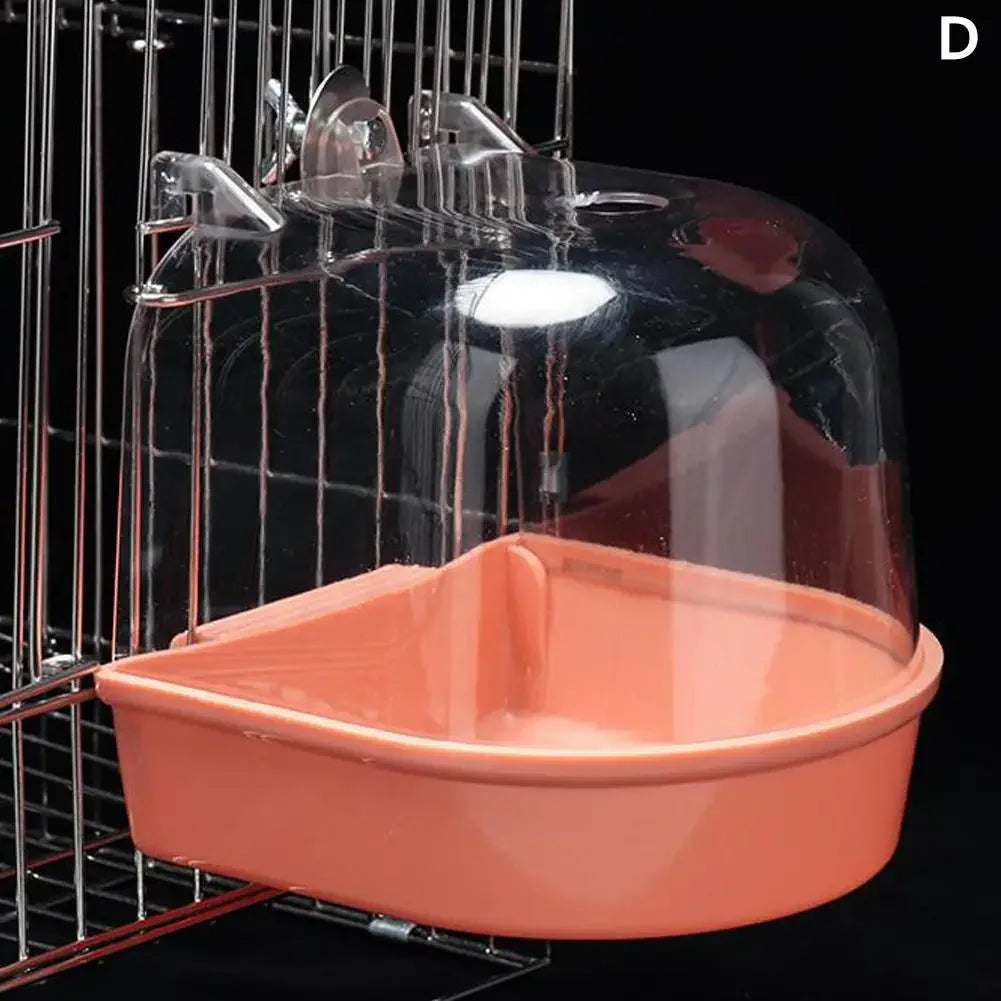 Hanging Bird Bath - Waterproof Cage-Style External Bath for Parrots and Small Birds