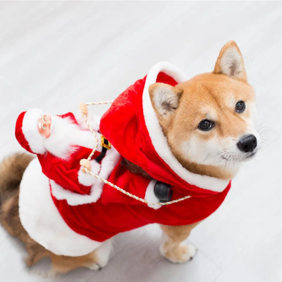 Santa Claus Christmas Pet Costume - Warm Holiday Outfit
