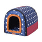 Star Print Dog House - Foldable Warm Kennel Mat