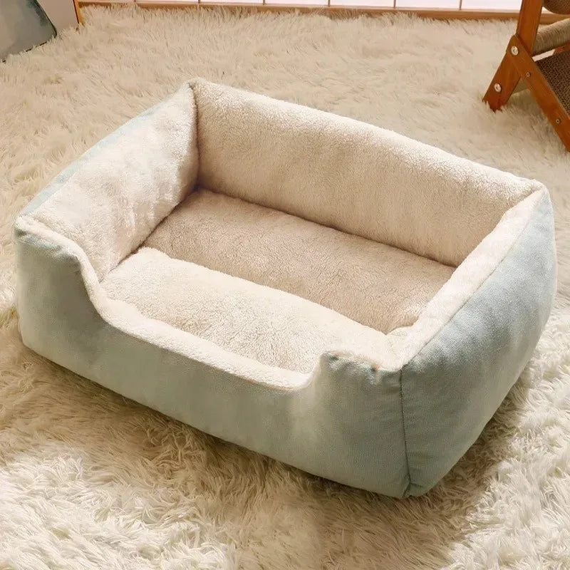Plush Cat Bed - Soft Cushion Basket for Pets