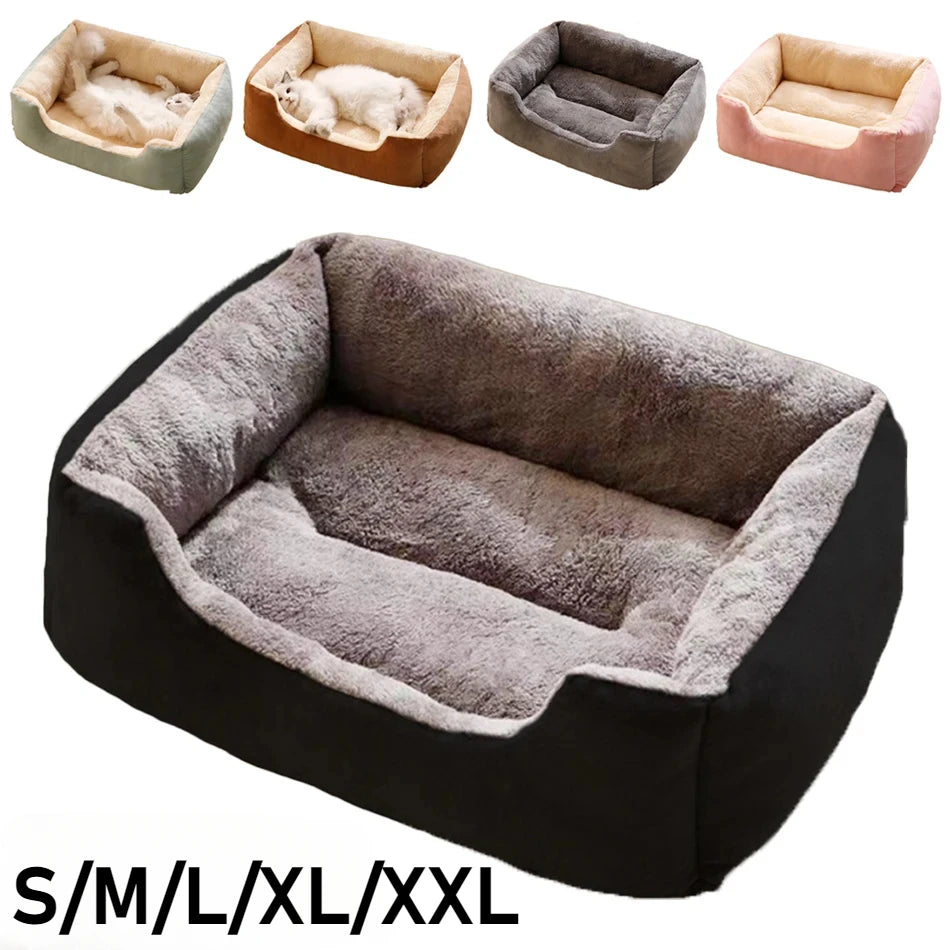Plush Cat Bed - Soft Cushion Basket for Pets