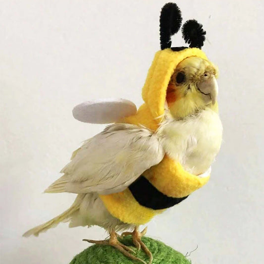 Bird Clothes - Parrot Bee Costume Hoodie for Small Pet Birds & Parrots