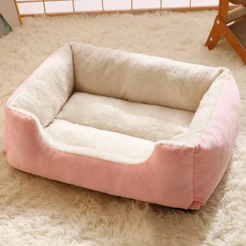 Plush Cat Bed - Soft Cushion Basket for Pets