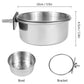 Stainless Steel Bird Feeder - Parrot Food & Water Cup with Clamp Holder for Parakeets & Lovebirds
