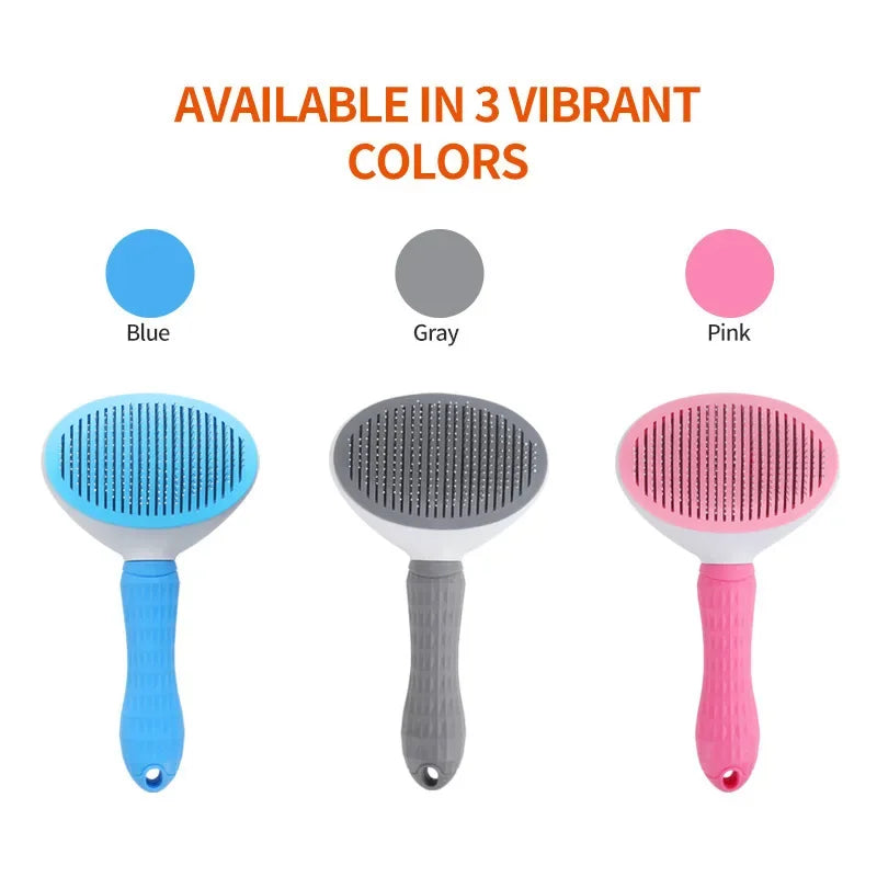 Self-Cleaning Slicker Brush - Pet Hair Removal Comb