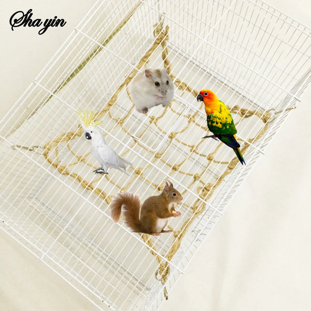 Bird Toy Parrot Rope Climbing Net - Adventure Gnawing Toy for Parrots & Birds