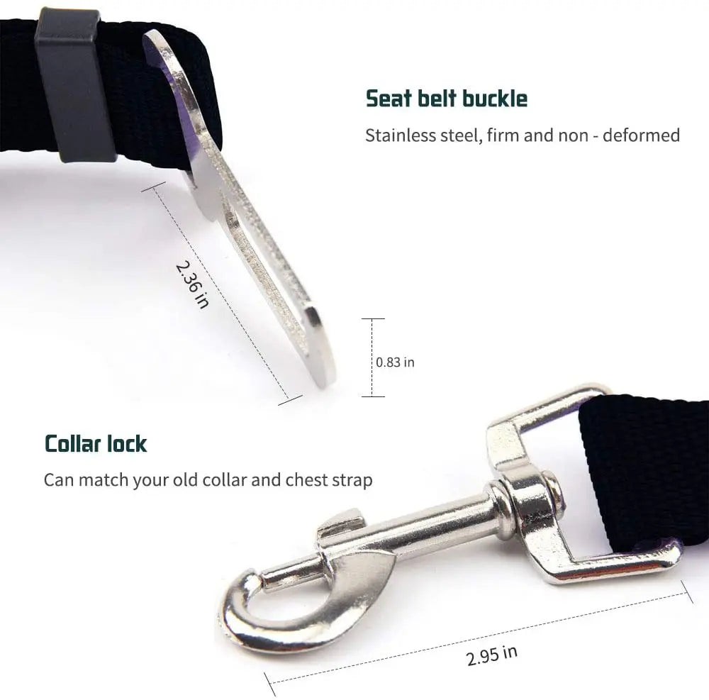 Adjustable Pet Car Seat Belt - Safety Harness Clip