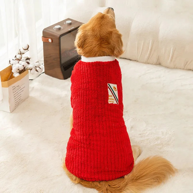 Fleece Dog Hoodie - Warm Winter Vest for Large Dogs