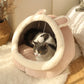 Cartoon Cat Bed - Foldable Washable Sleeping Cave