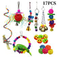 Colorful Wooden Bird Toys - Swing Hammock & Chewing Toys Set for Parrots