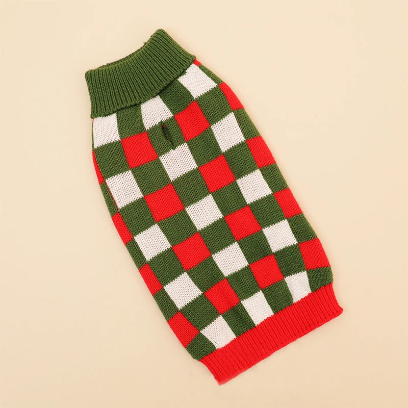 Knitted Christmas Dog Sweater - Holiday Turtleneck Pullover