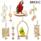 Colorful Wooden Bird Toys - Swing Hammock & Chewing Toys Set for Parrots
