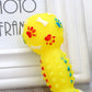 Paw Print Dumbbell Chew Toy - Interactive Squeaker for Dogs
