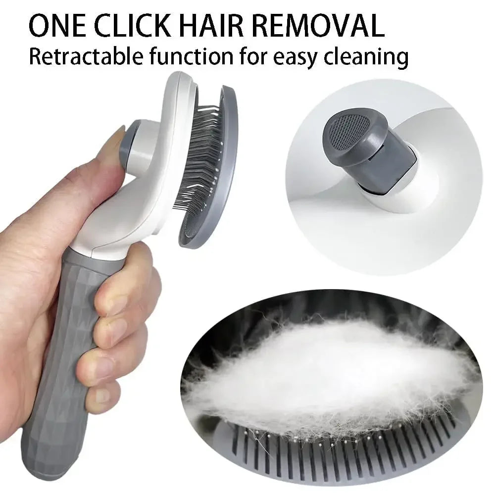 Self-Cleaning Slicker Brush - Pet Hair Removal Comb