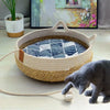Woven Rattan Cat Bed - Summer Breathable Sleeping House
