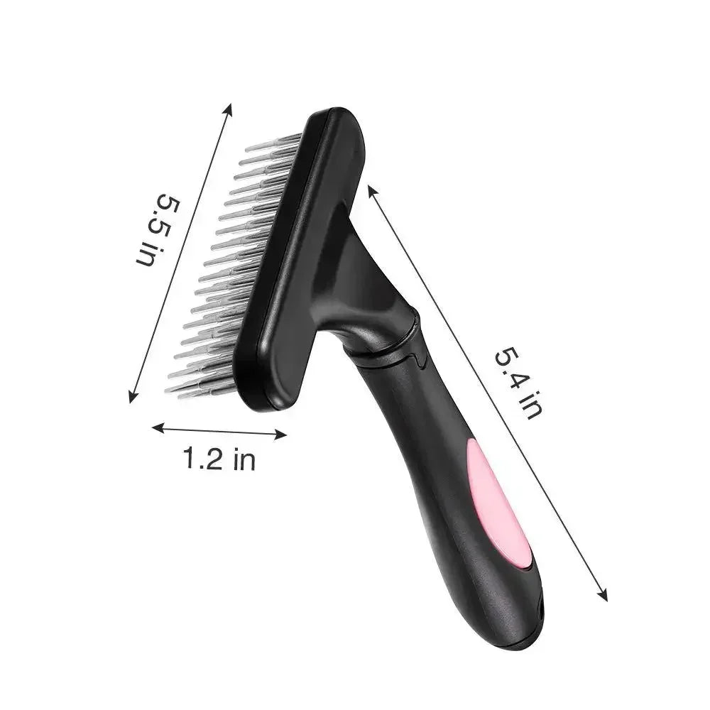 Double Row Undercoat Rake - Deshedding Brush for Pets