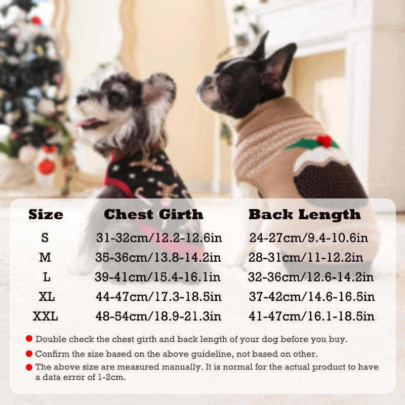 Knitted Christmas Dog Sweater - Holiday Turtleneck Pullover