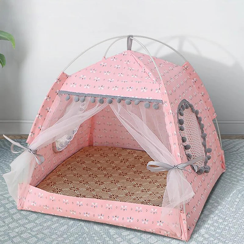 Sweet Princess Cat Tent - Foldable Basket Bed