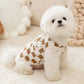 Bear Print Plush Sweater - Button Jacket for Small Dogs