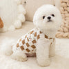 Bear Print Plush Sweater - Button Jacket for Small Dogs