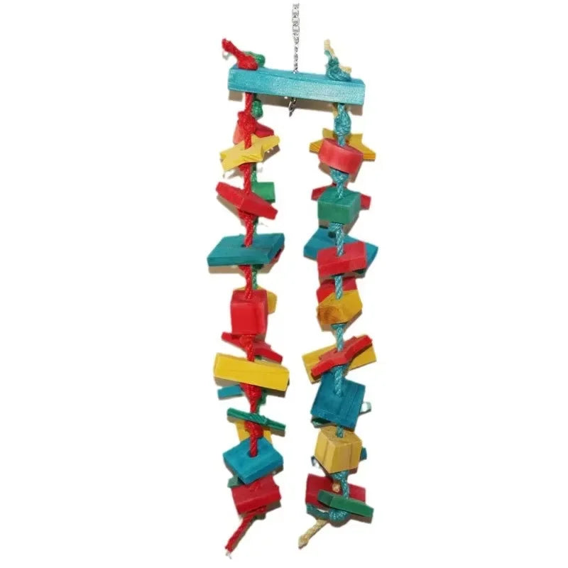 Parrot Biting Toy - Colorful Woven Tube Play Set