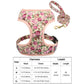 Floral Dog Harness and Leash Set - Adjustable Vest for All Sizes