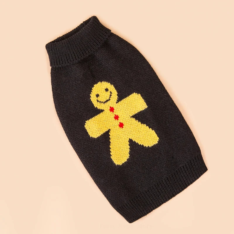 Knitted Christmas Dog Sweater - Holiday Turtleneck Pullover